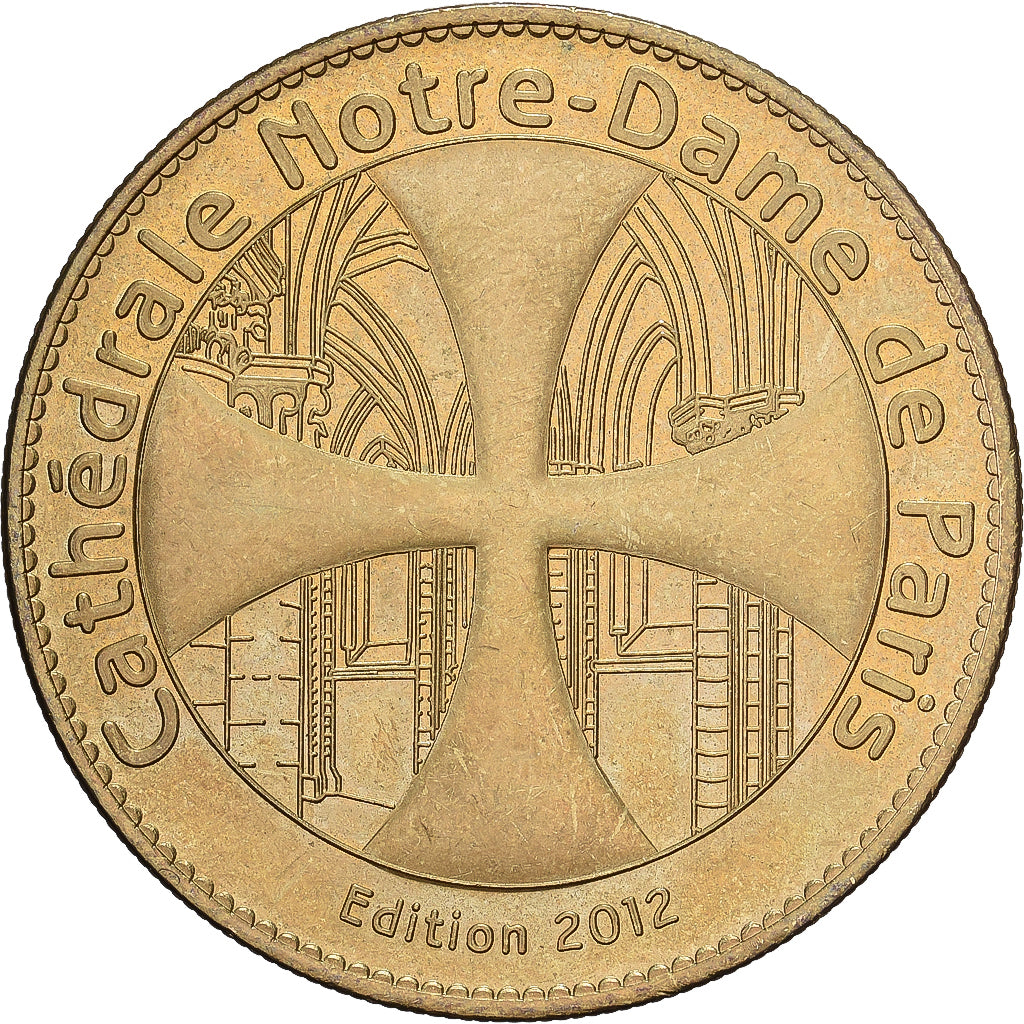 França, Token, Notre Dame de Paris., 2012, Cuproníquel Alumínio, Arthus