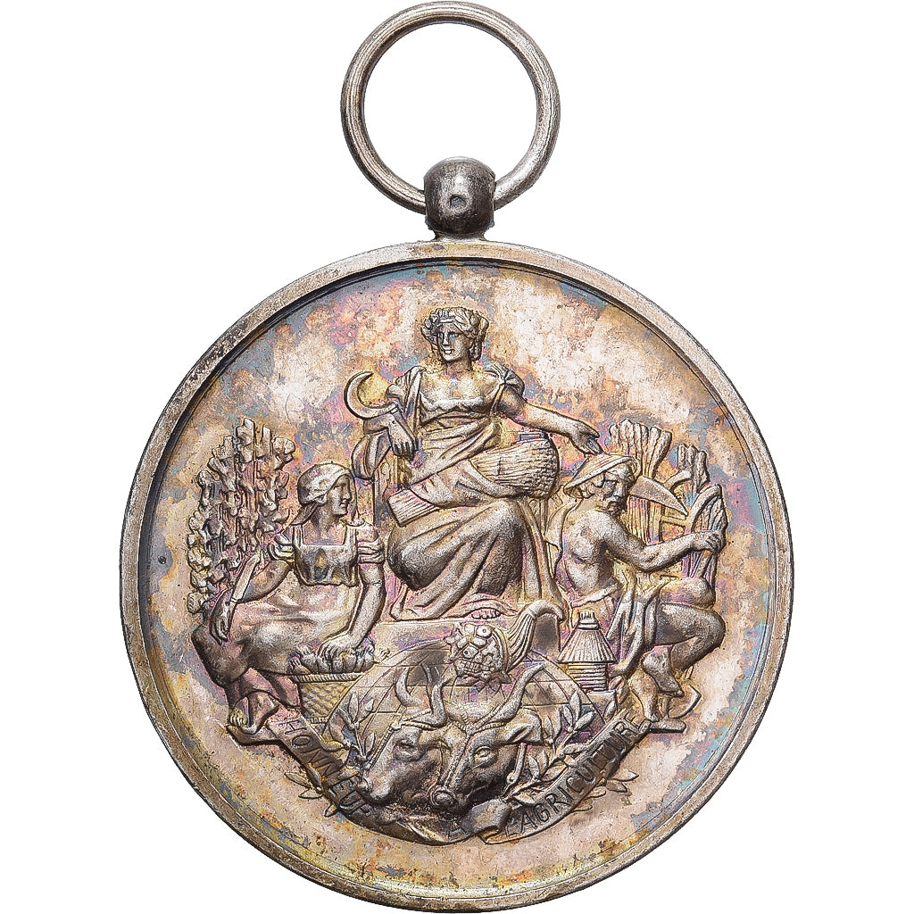 France, Médaille, Société d'Agriculture de Dunkerque, Wormhout, 1908, Argent