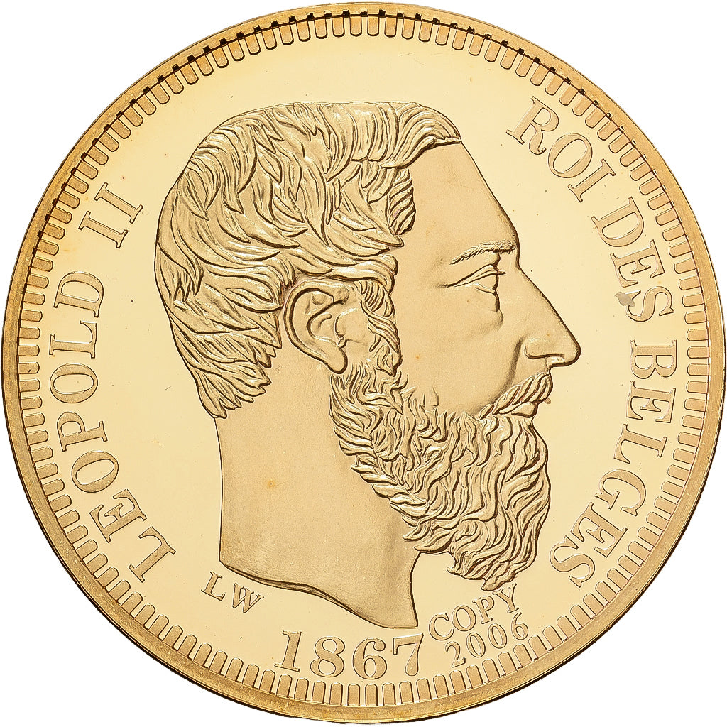 Francia, medaglia, 10 Francs Or, Léopold II, 2006, Rame dorato, Réplique, FDC