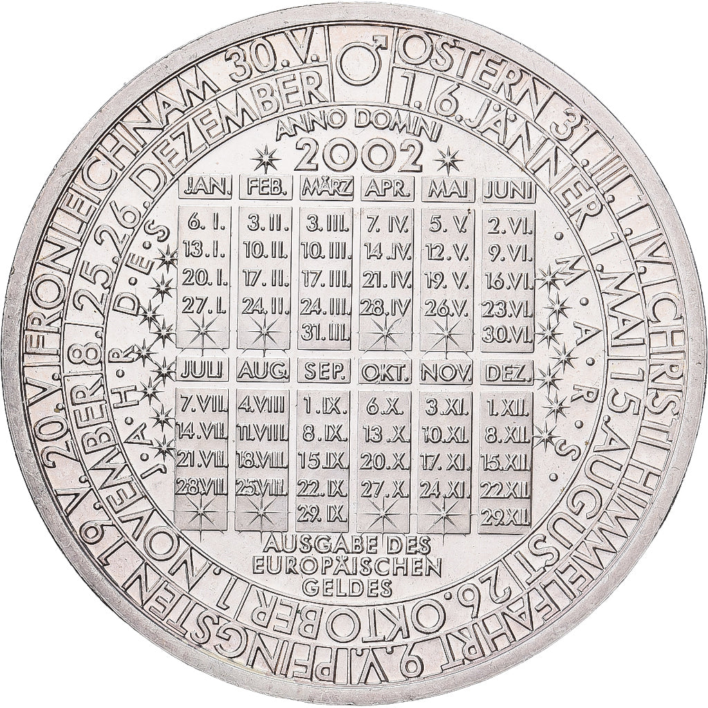 Austria, medaglia, Calendrier, 2002, Argento, SPL-