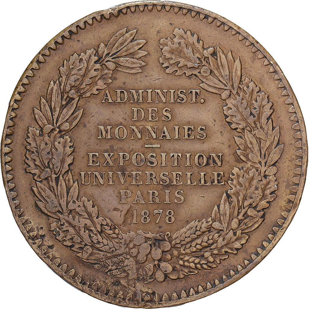 Frankrijk, Medaille, Exposition universelle de Paris, 1878, Koper, Barre, FR