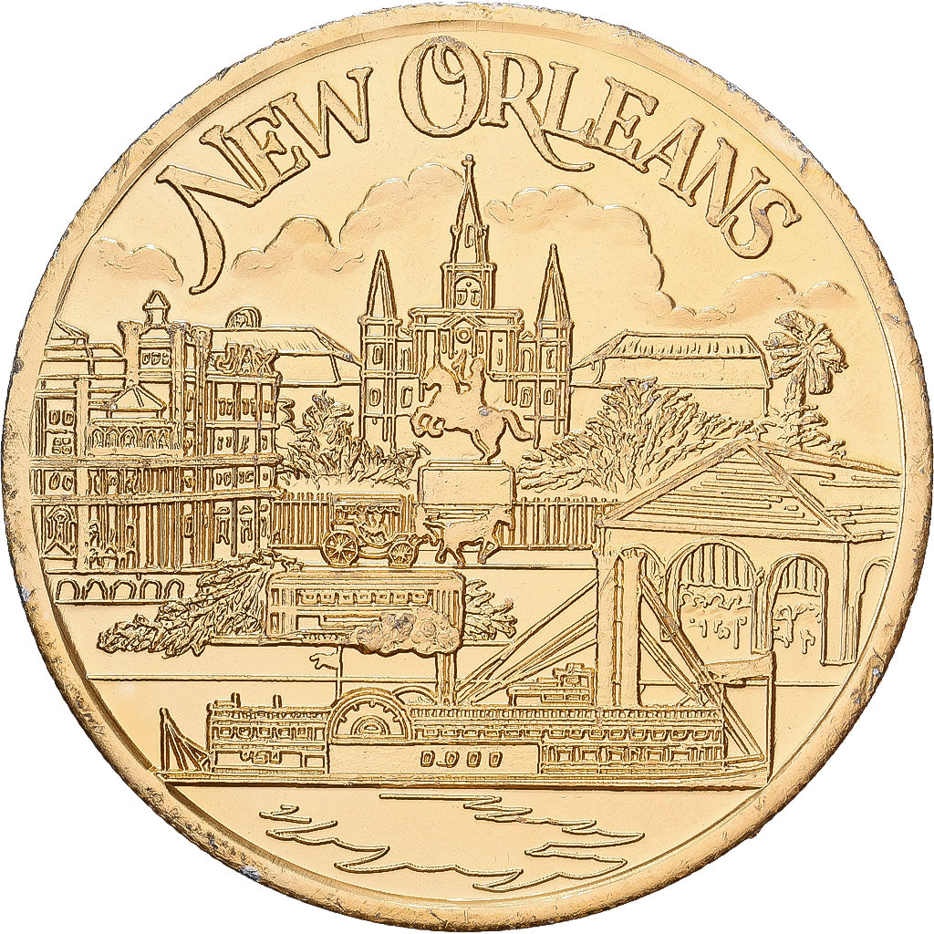 USA, medal, American College of Surgeons, New Orleans, Aluminium doré