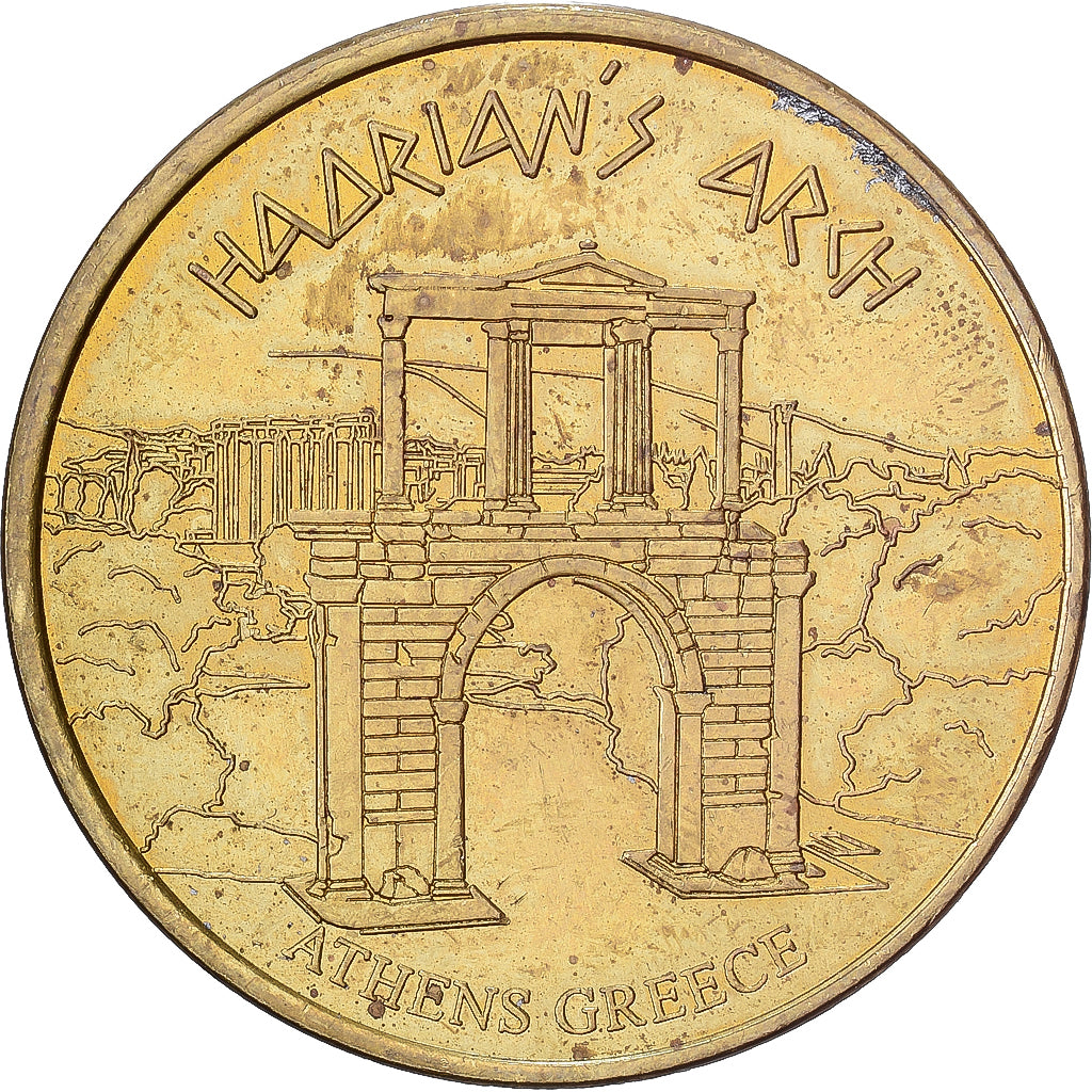 Grécia, Token, Hadrian's Arch, Latão, AU(55-58)