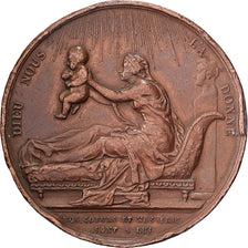 Francia, medalla, Naissance de Henri Duc de Bordeaux, 1820, Bronce, BC+