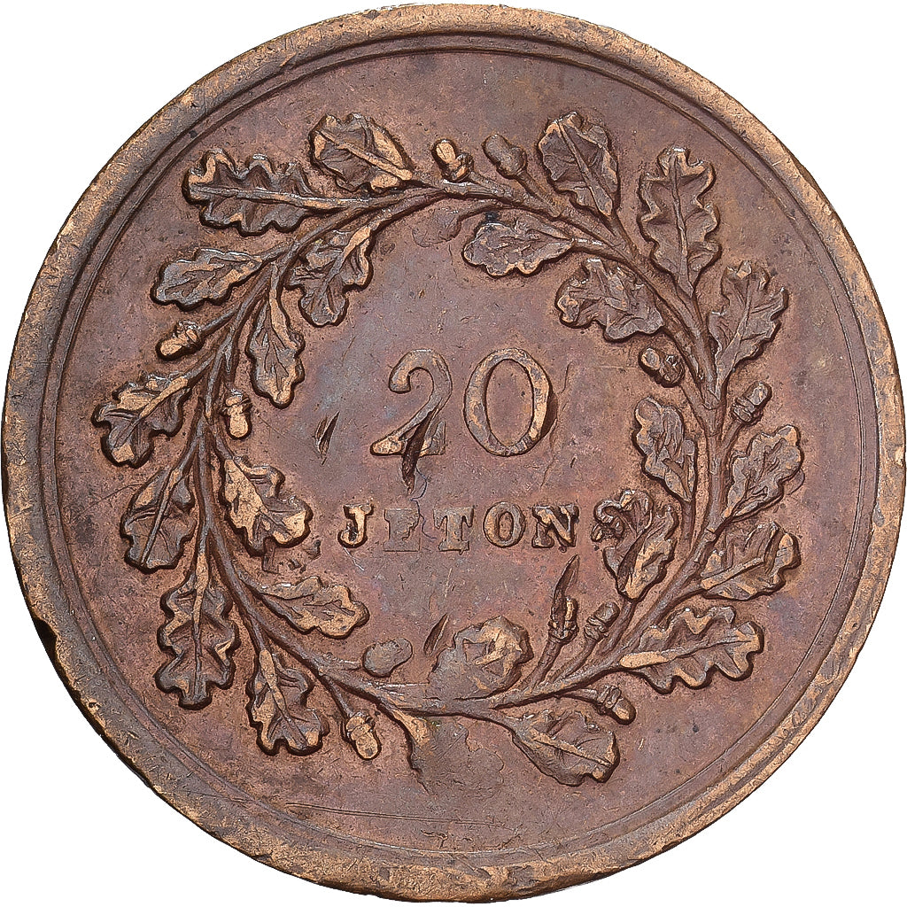 Frankreich, betaalpenning, Jeu, Napoléon Ier, 20 Jetons, 1833, Messing, SS