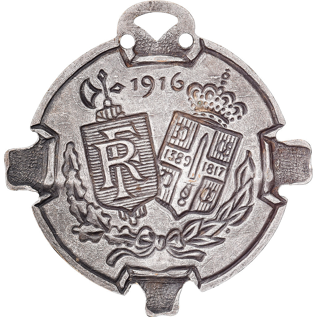 França, Gloire aux Serbes, medalha, 1916, Qualidade Excelente, Bargas, Bronze