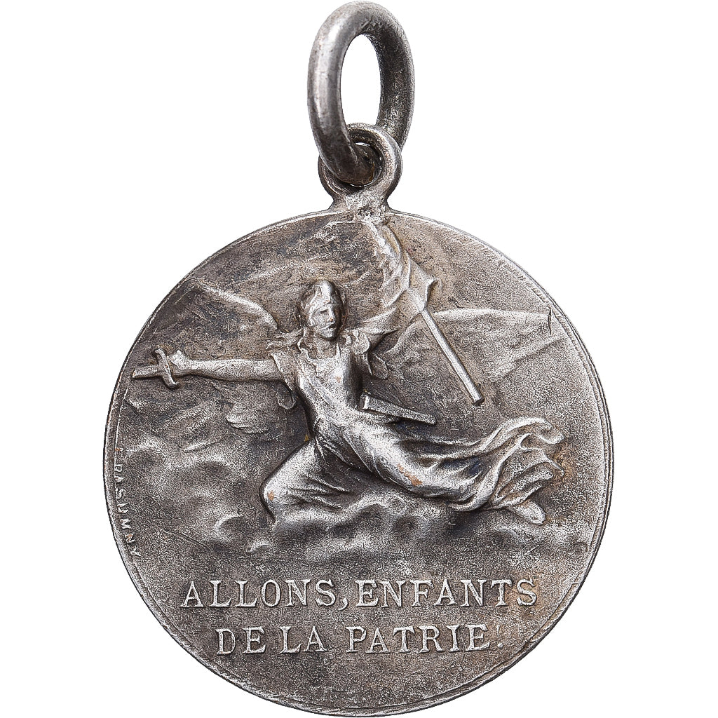 Francia, medaglia, Patria, Allons Enfants de la Patrie, Bronzo argentato