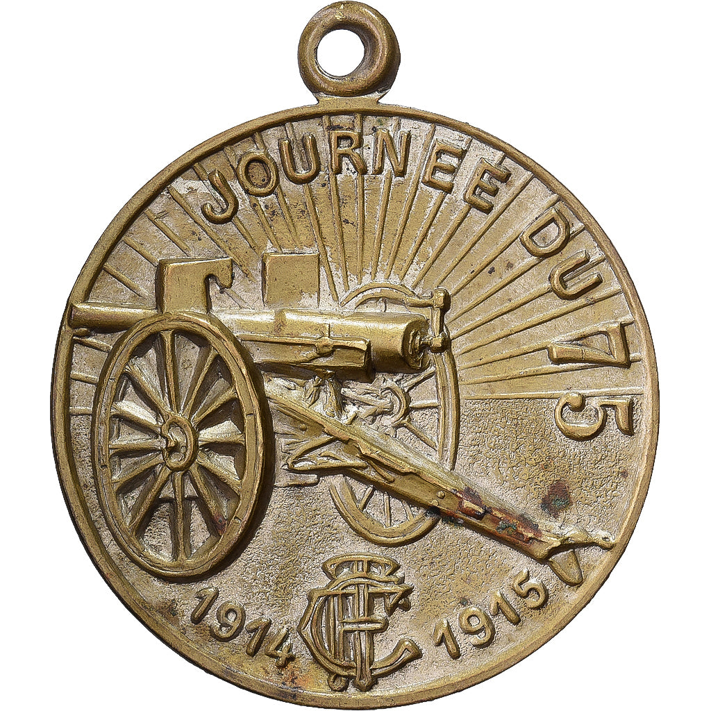 Frankrijk, Medaille, Journée du 75, 1914-1915, Tin, PR