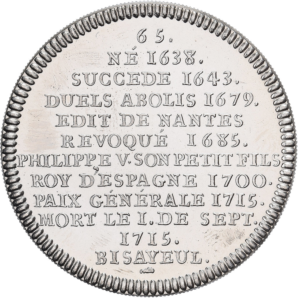 Francia, medaglia, Les rois de France, Louis XIV, Rame-nichel, SPL