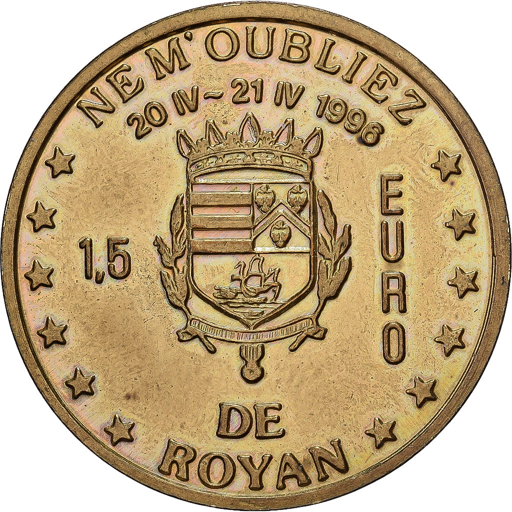 France, 1,5 Euro, Royan, 1996, Cupro-aluminium-nickel, AU(50-53)