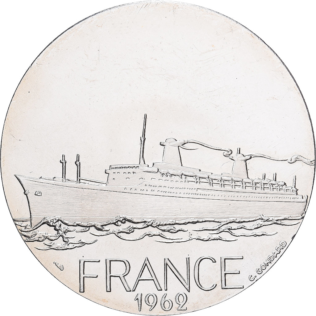 France, Medal, Compagnie Générale Transatlantique, France, Copper-nickel, C.