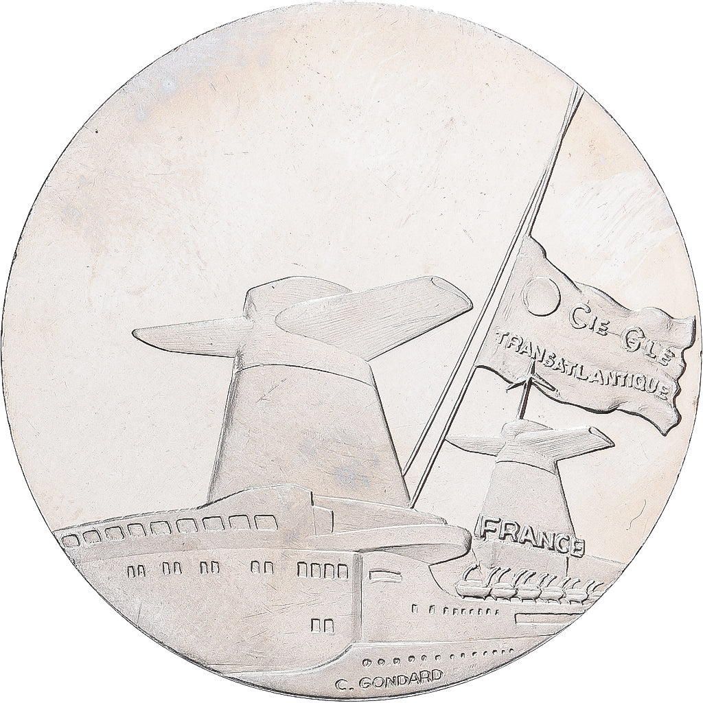 France, Medal, Compagnie Générale Transatlantique, France, Copper-nickel, C.