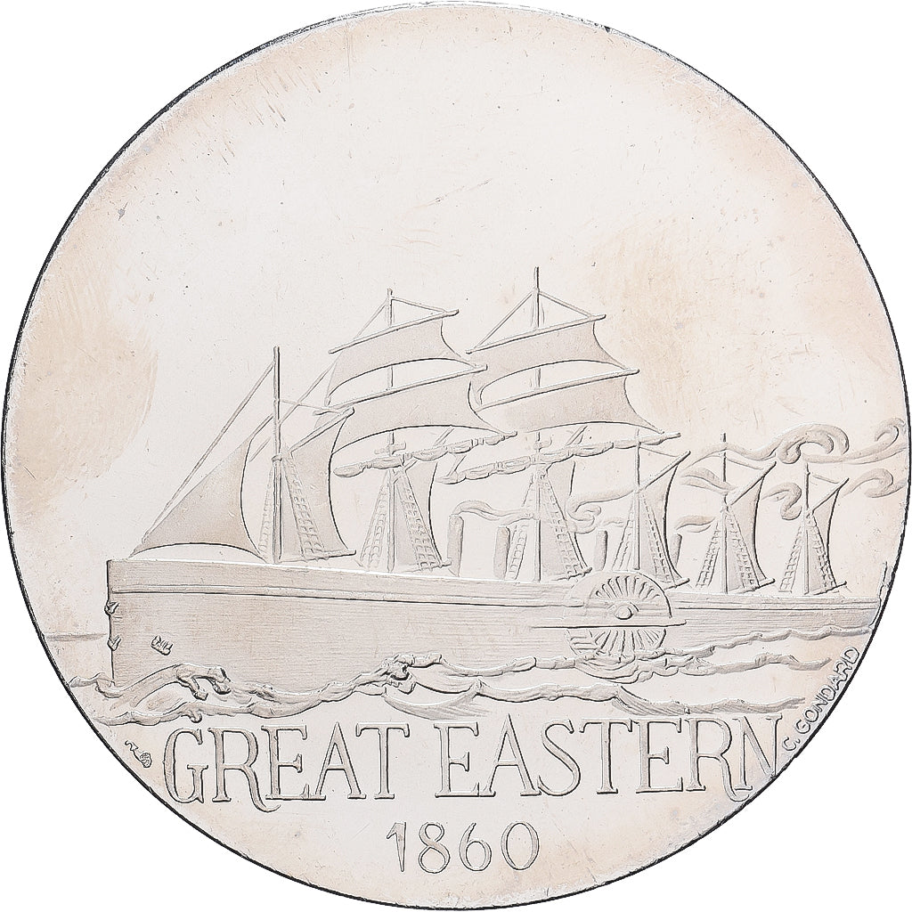 France, Medal, Les Grands Transatlantiques, Great Eastern, Copper-nickel, C.