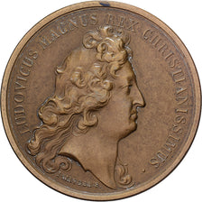 France, Medal, Louis XIV, Prise de Valenciennes, 1677, Bronze, Mauger, Restrike