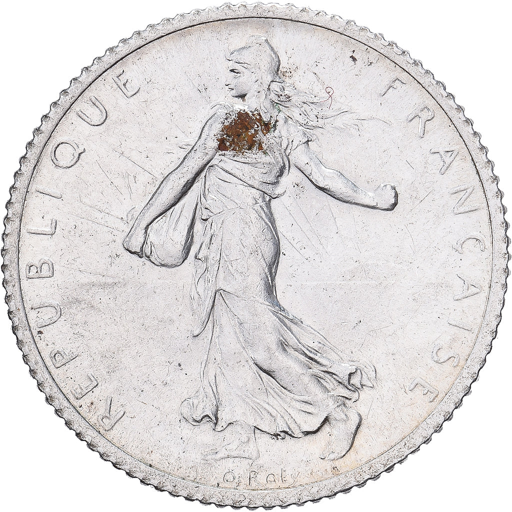 France, Franc, Semeuse, 1920, Paris, Silver, MS(60-62), Gadoury:467, KM:844.1
