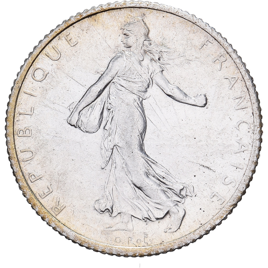 France, Franc, Semeuse, 1919, Paris, Silver, AU(55-58), Gadoury:467, KM:844.1