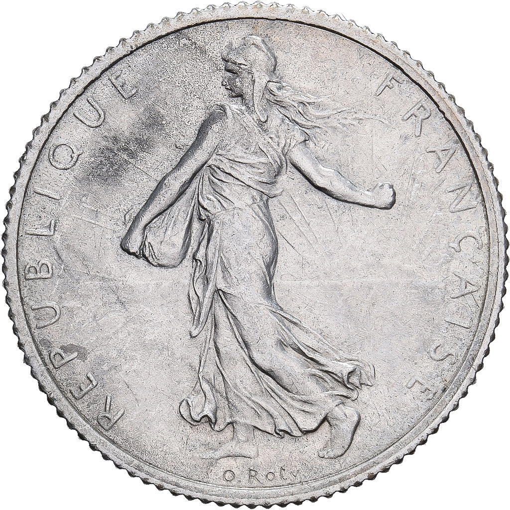 France, Franc, Semeuse, 1915, Paris, Silver, AU(55-58), Gadoury:467, KM:844.1