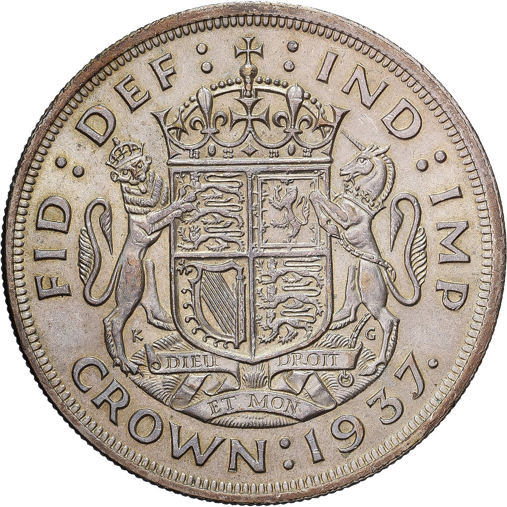 Monnaie, Grande-Bretagne, George VI, Crown, 1937, TTB+, Argent, KM:857