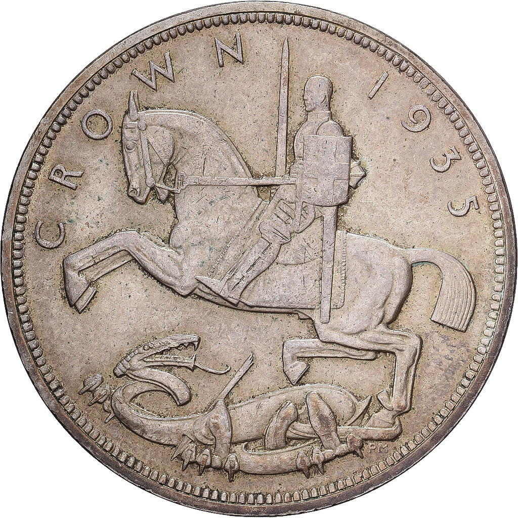 Great Britain, George V, Crown, 1935, Silver, AU(50-53), KM:842