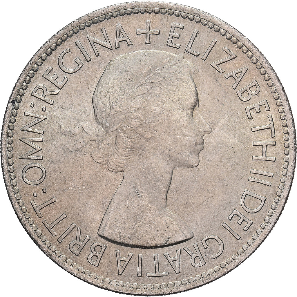 Grã-Bretanha, Elizabeth II, 1/2 Crown, 1953, Cobre-níquel, AU(55-58), KM:893