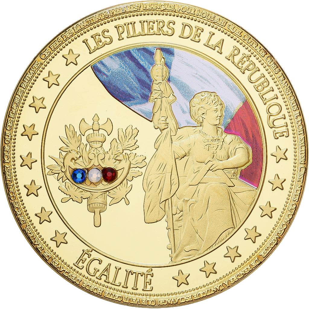Francia, medalla, Les Piliers de la République, Egalité, 2016, Copper Gilt
