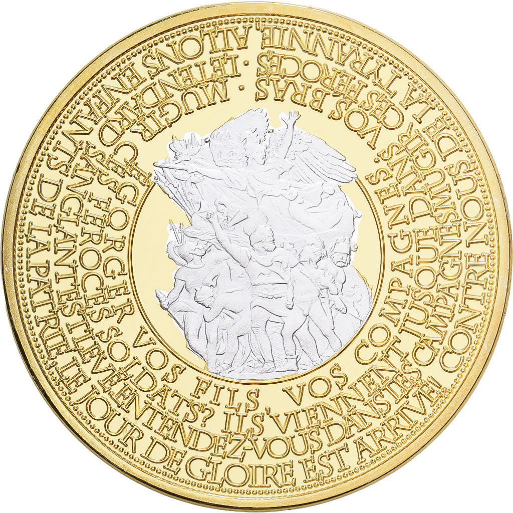 Francia, medaglia, Les Piliers de la république, Liberté, 2016, Rame dorato