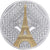 Francia, medaglia, Paris - Monuments - Tour Eiffel, Copper Plated Silver, FDC