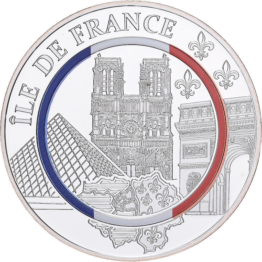 Francia, medalla, Ile-de-France, Plata, Prueba, FDC