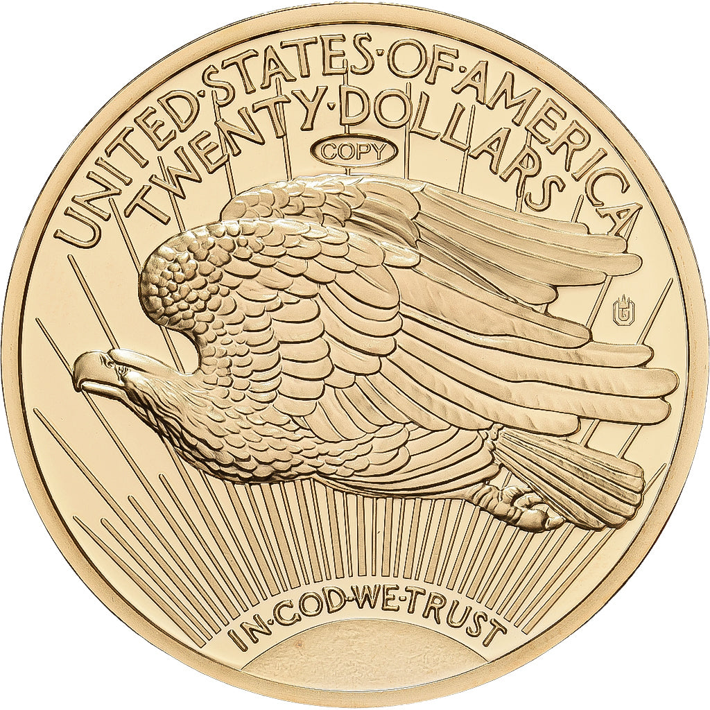 França, Medal, Reproduction Twenty Dollar Liberty, MS(65-70), Cobre Dourado