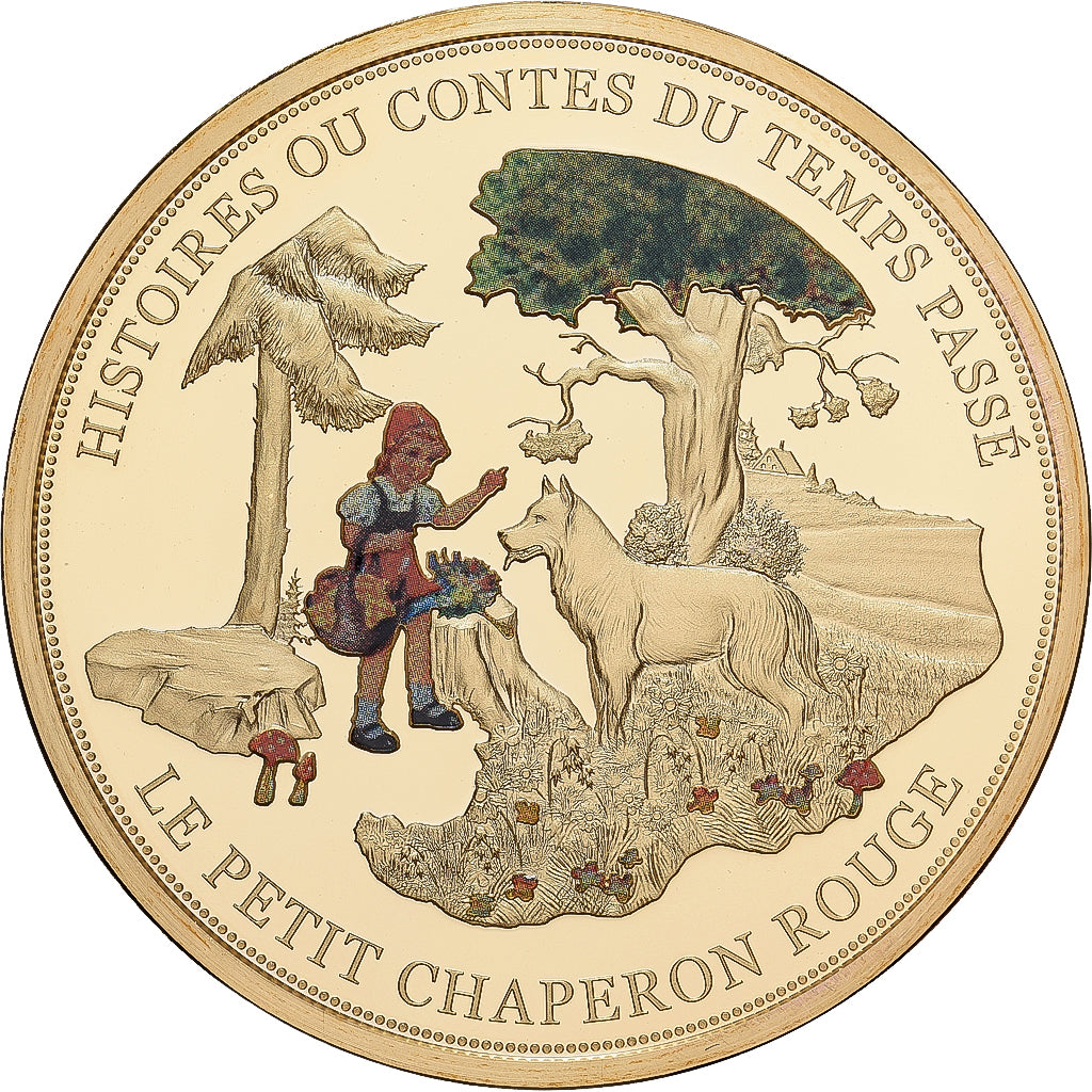 França, medalha, Le Petit Chaperon Rouge, Charles Perrault, MS(65-70), Prata