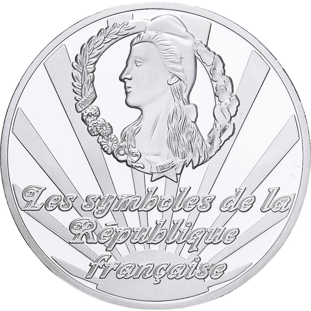 França, medalha, Les Symboles de la République Française, Fraternité, Prata