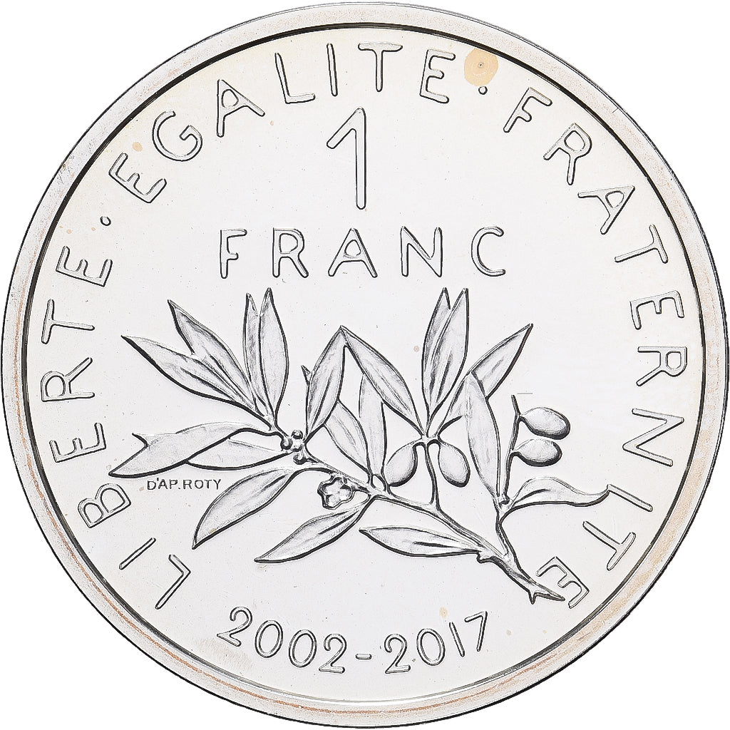 France, Medal, Coq, Fin du Cours Légal du Franc, Silver, MS(65-70)