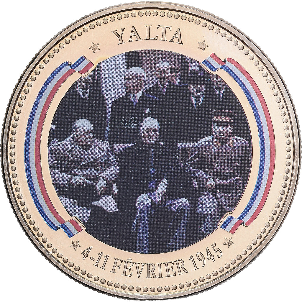 Francia, medaglia, Seconde Guerre Mondiale, Les Accords de Yalta, Rame-nichel