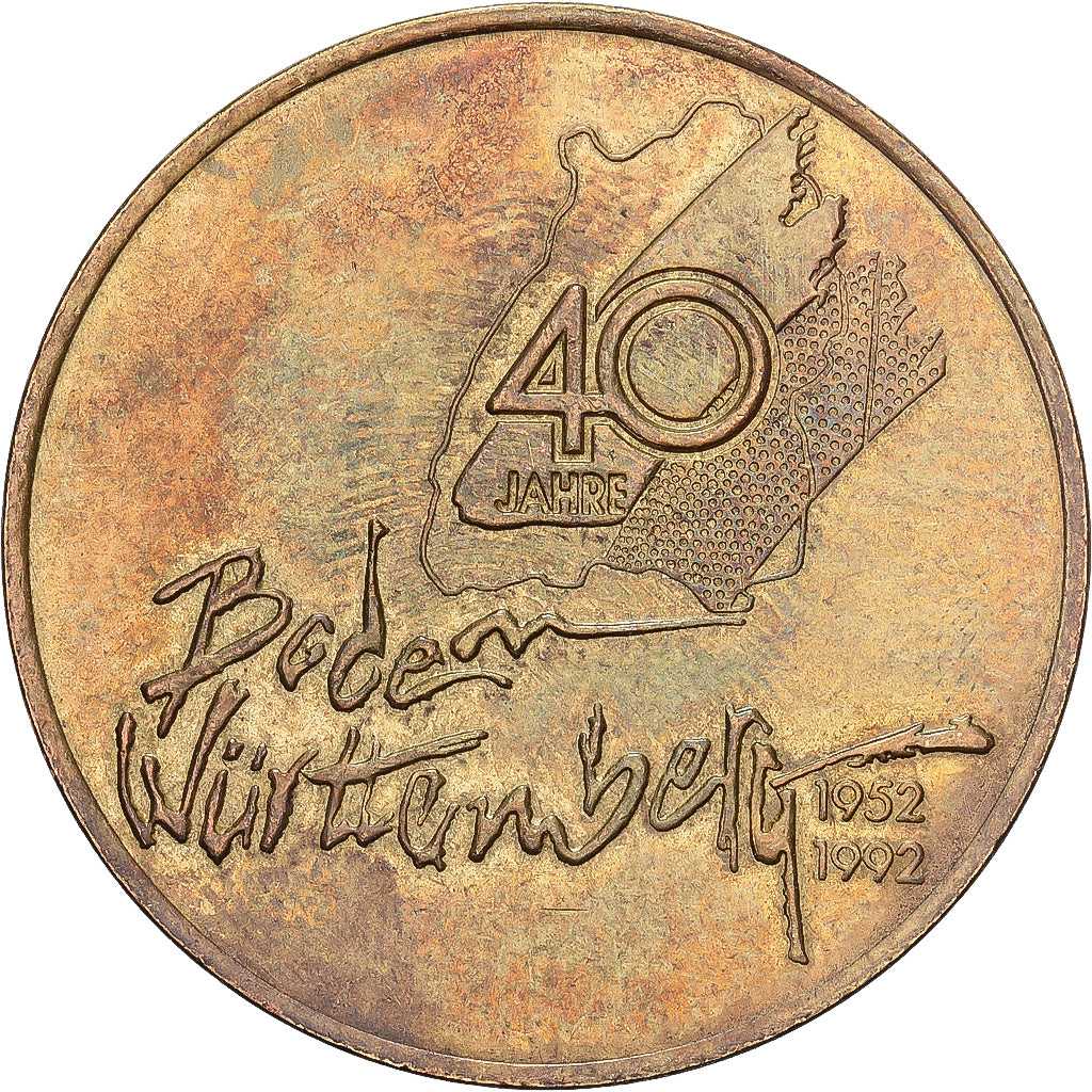 Duitsland, Medaille, 40 Jahre, Bade-Wurtenberg, 1992, Brass plated steel, ZF