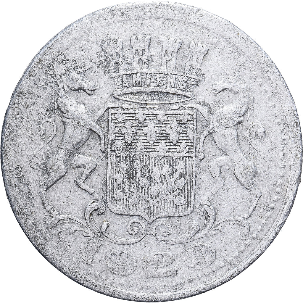 Francia, 25 Centimes, Chambre de Commerce d'Amiens, 1920, Alluminio, BB