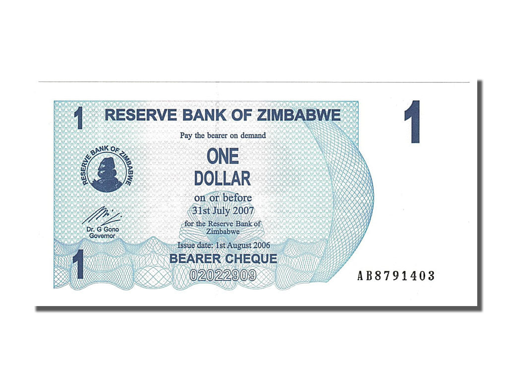 Billete, 1 Dollar, 2006, Zimbabue, 2006-08-01, UNC