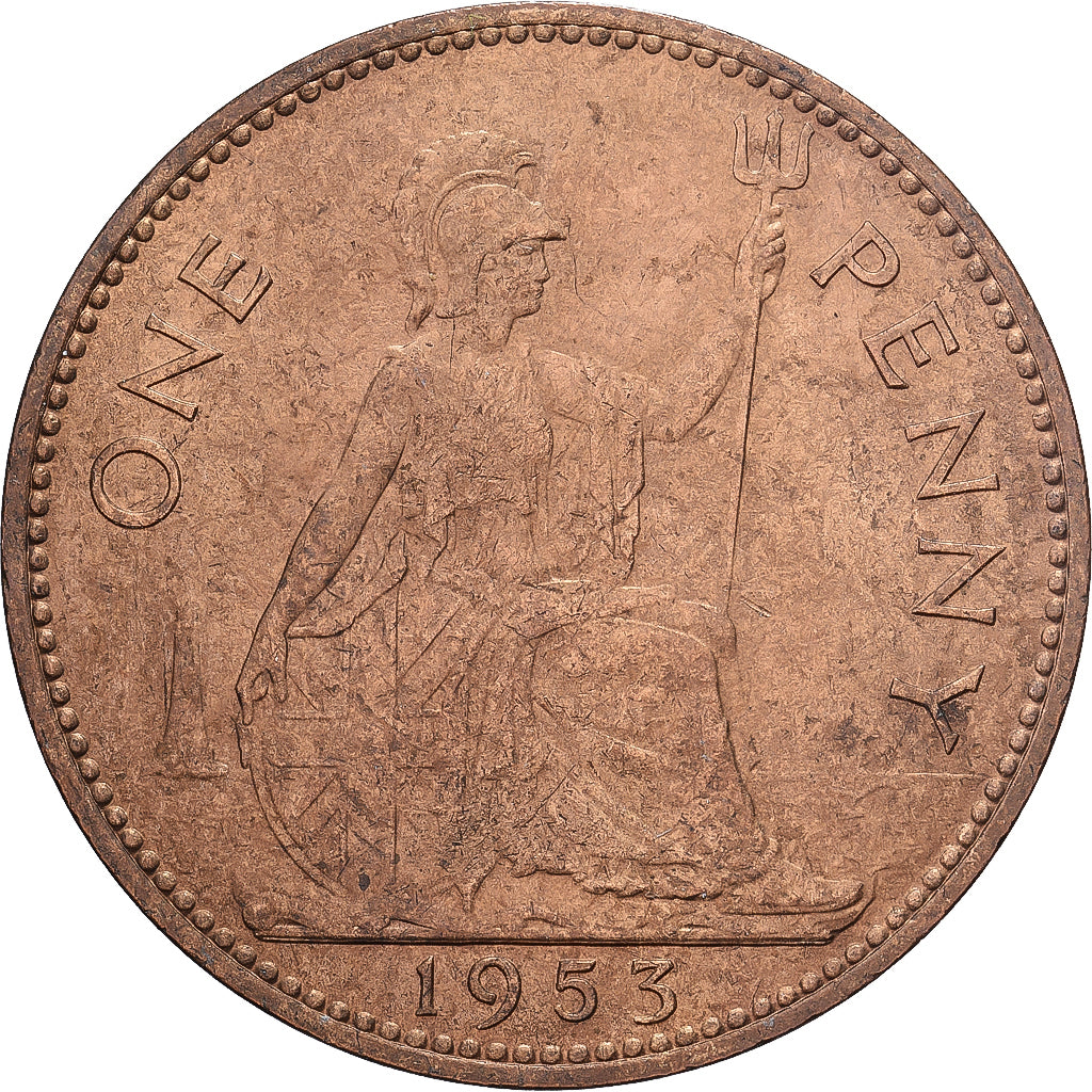 Great Britain, Elizabeth II, Penny, 1953, Bronze, EF(40-45), KM:883