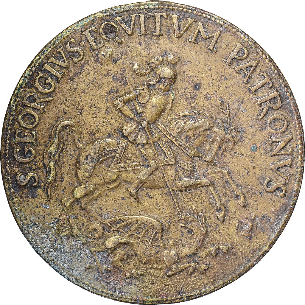 Reino Unido, medalla, Saint Georges Terrassant le Dragon, Latón, BC+