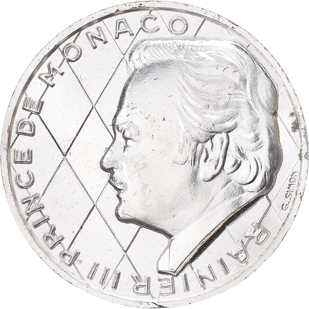 Monaco, Medal, Prince Rainier III, 1974, Silver, AU(55-58)