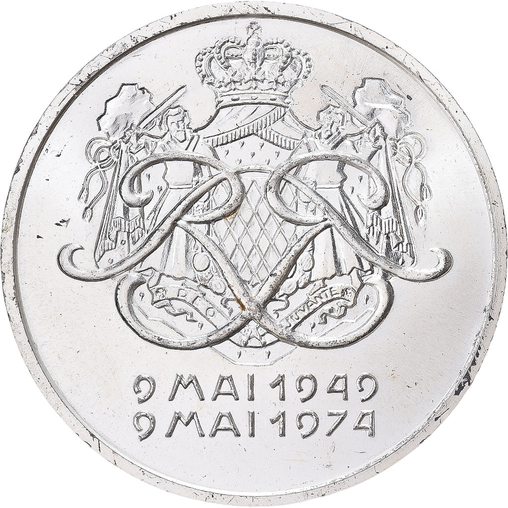 Monaco, Medal, Prince Rainier III, 1974, Silver, AU(55-58)
