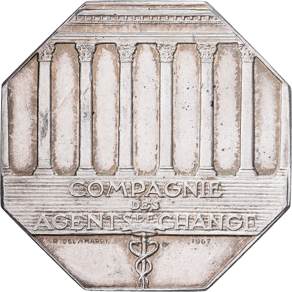 France, Jeton, Compagnie des agents de change, 1967, Argent, SUP