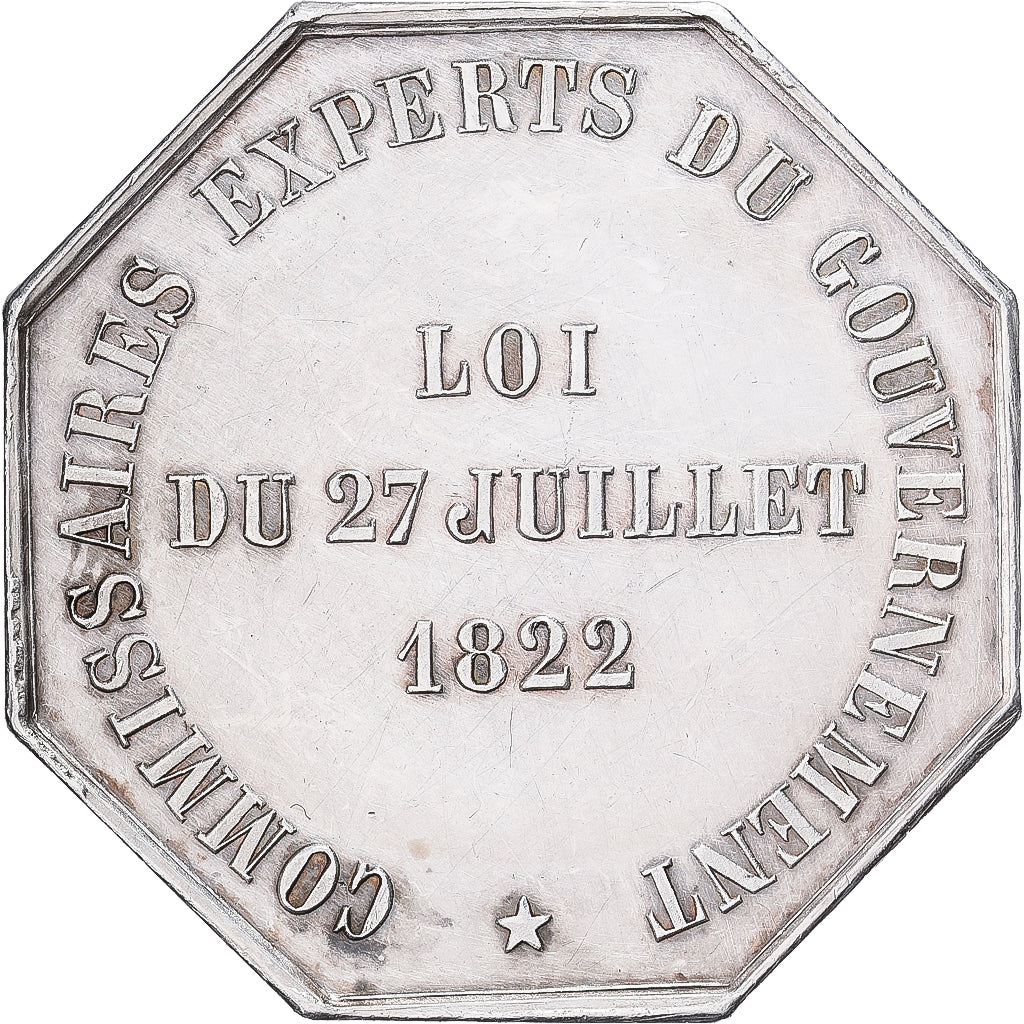 Francia, ficha, Commissaires experts du gouvernement, 1822, Argento, Domard, BB