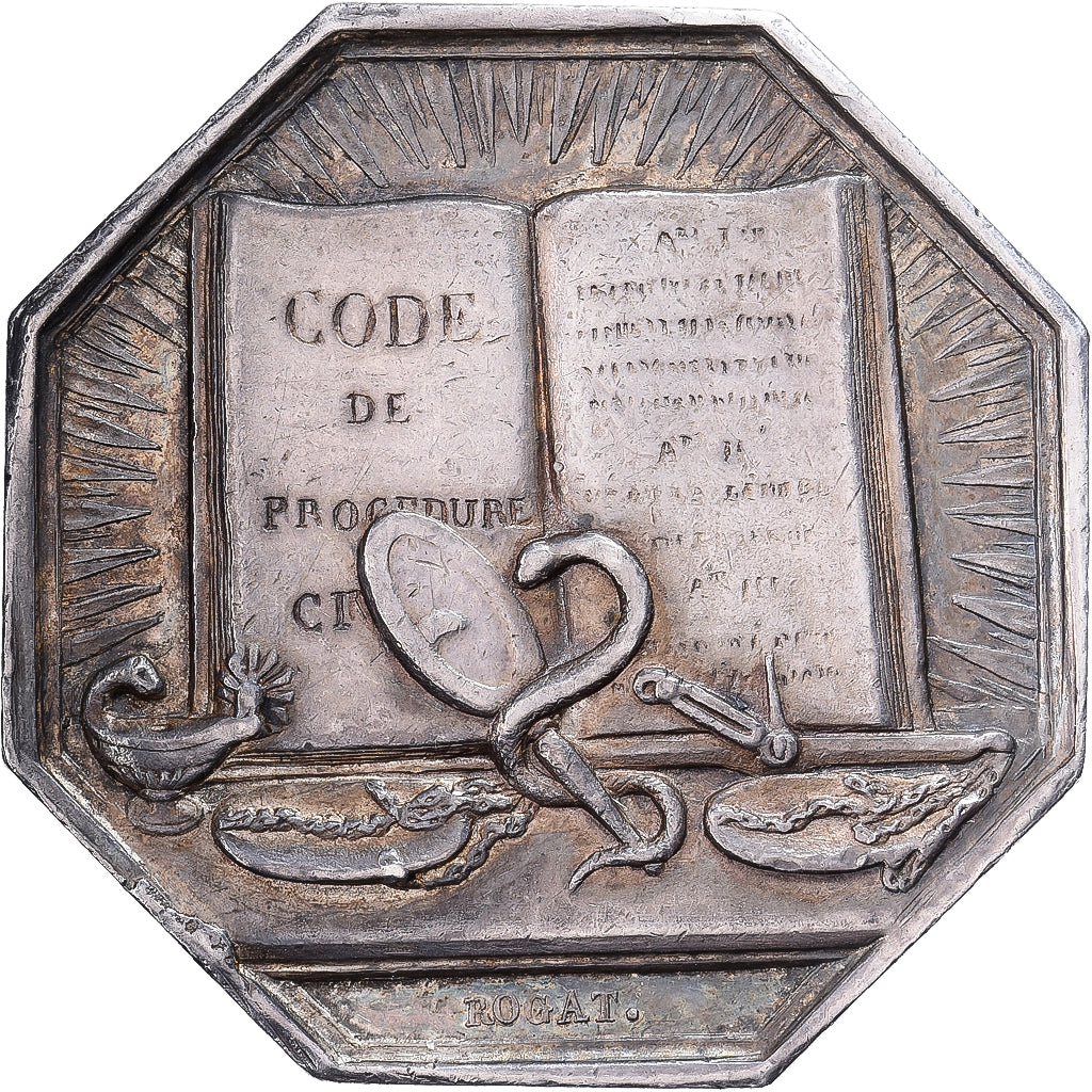 Francia, zeton, Chambre des huissiers de la Seine, Plata, Rogat, MBC+