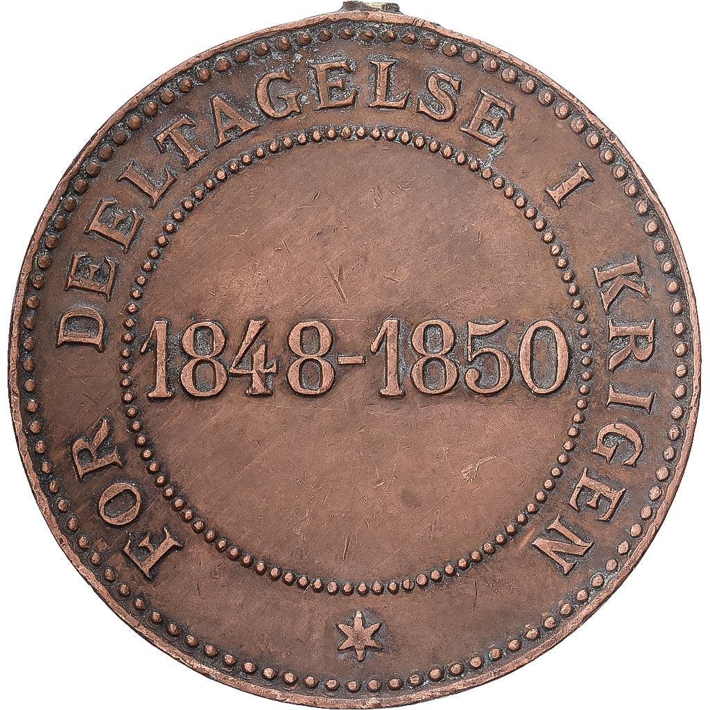 Danemark, Médaille, Frederik VII, For Deeltagelse I Kriegen, 1848-1850, Cuivre