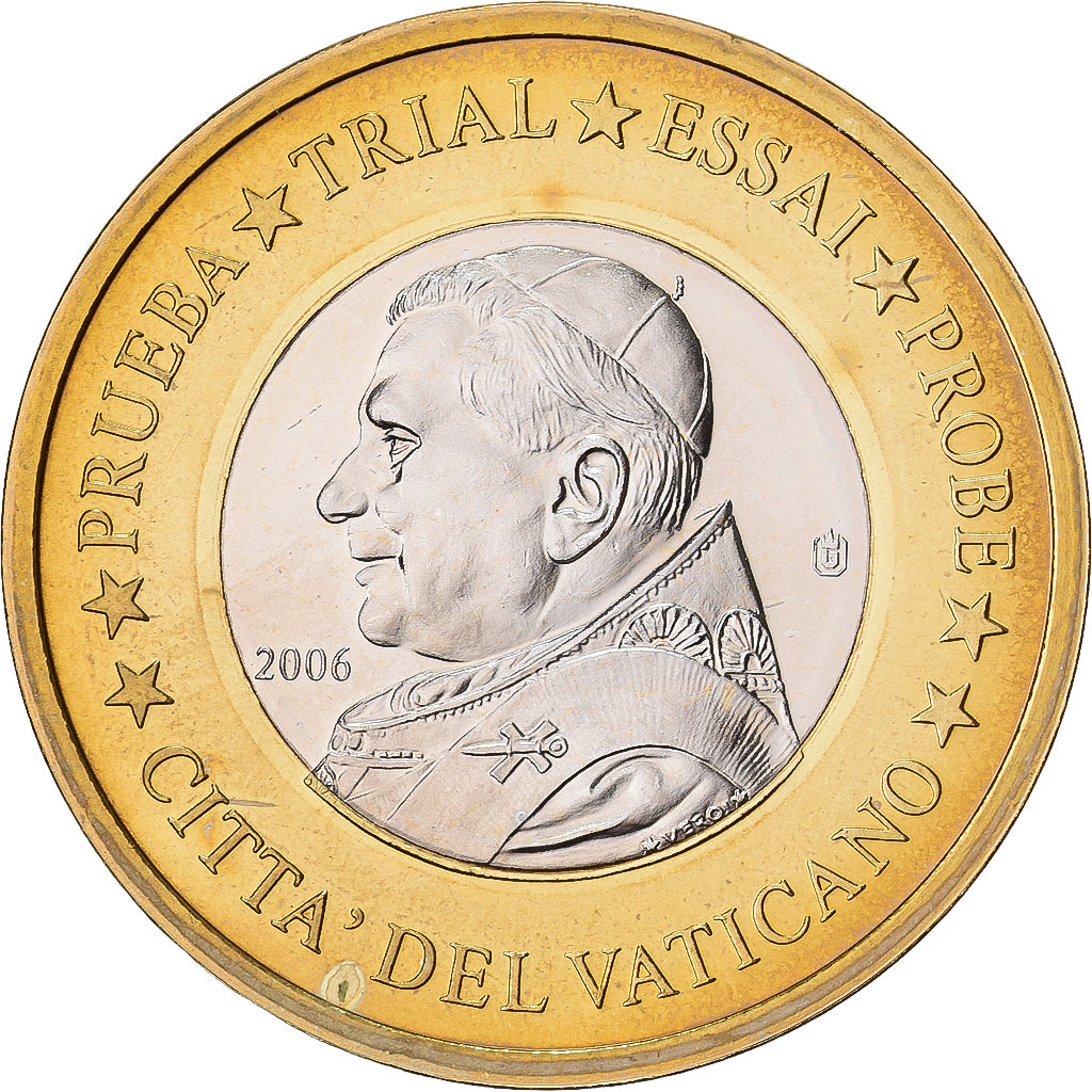 Vatikanstadt, Medaille, 1 E, Essai-Trial Benoit XVI, 2006, Bi-Metallic, STGL