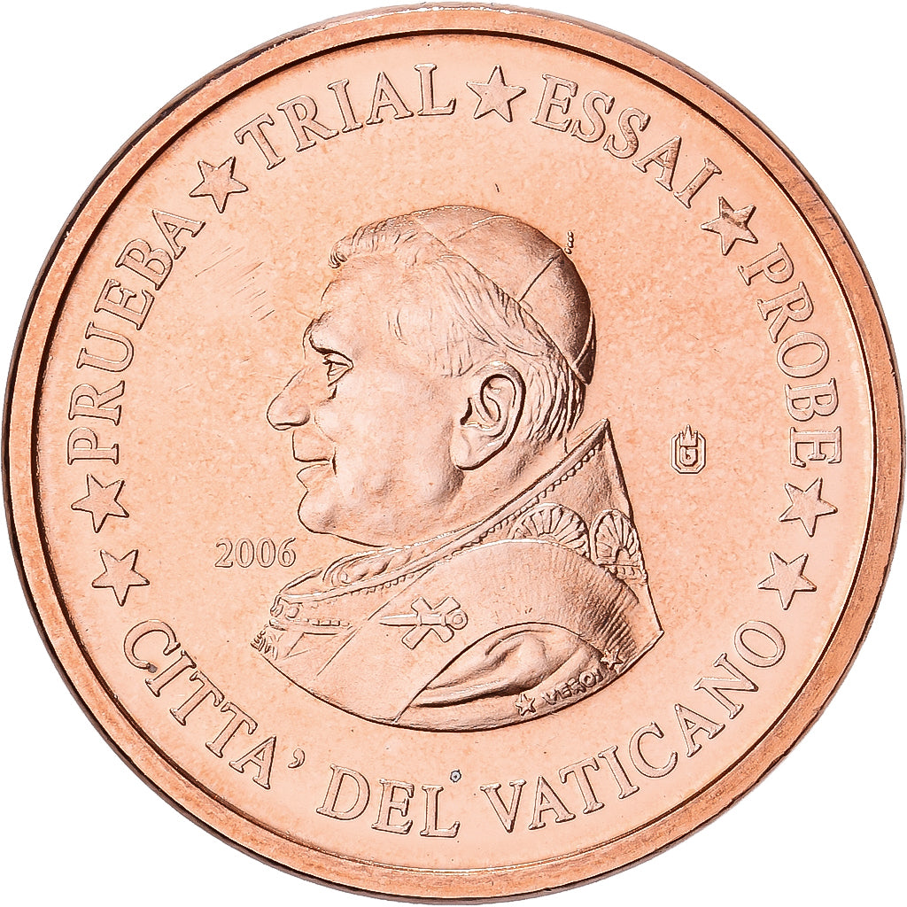 CIDADE DO VATICANO, medalha, 1 C, Essai-Trial Benoit XVI, 2006, Cobre, MS(65-70)