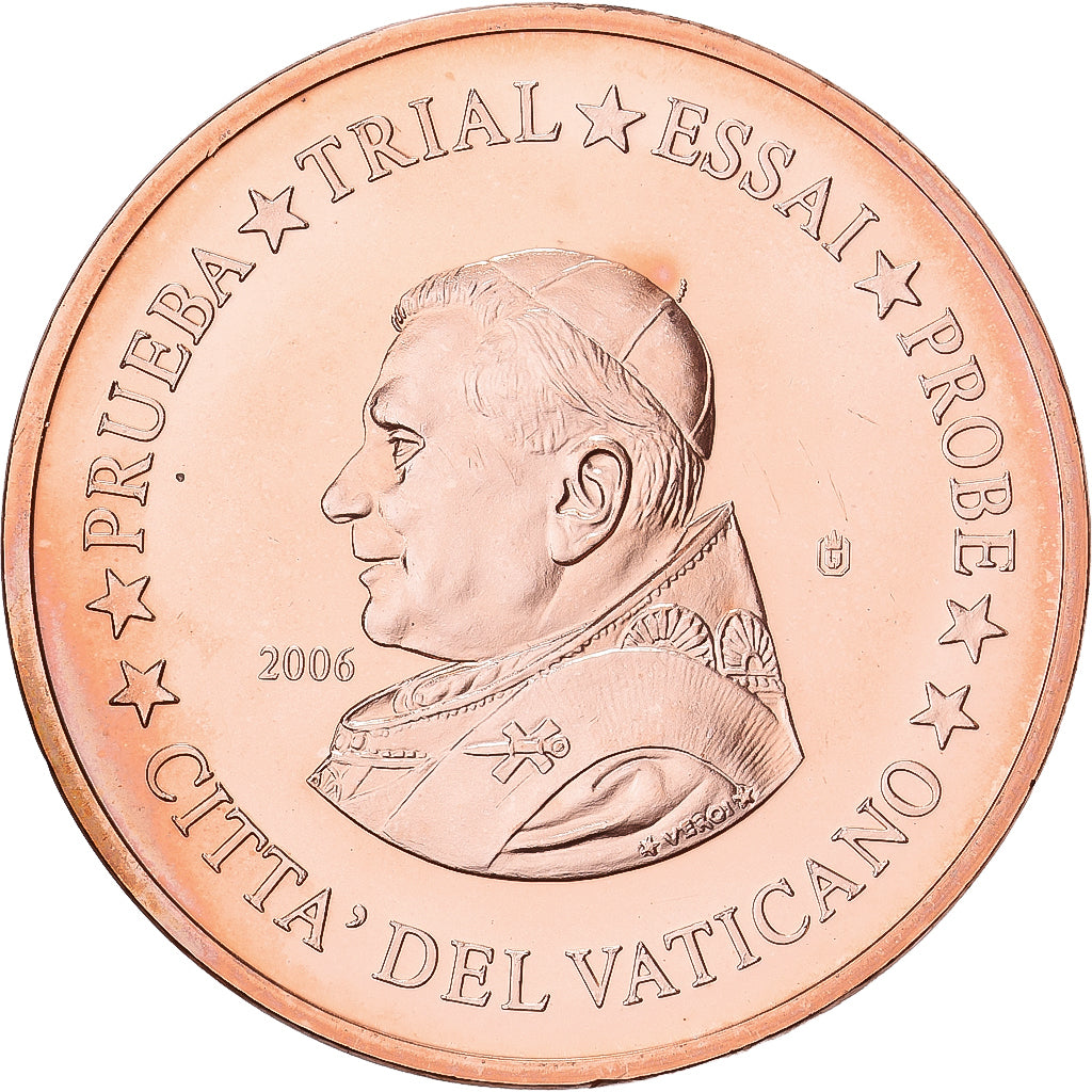 Vatikanstadt, Medaille, 5 C, Essai-Trial Benoit XVI, 2006, Kupfer, STGL