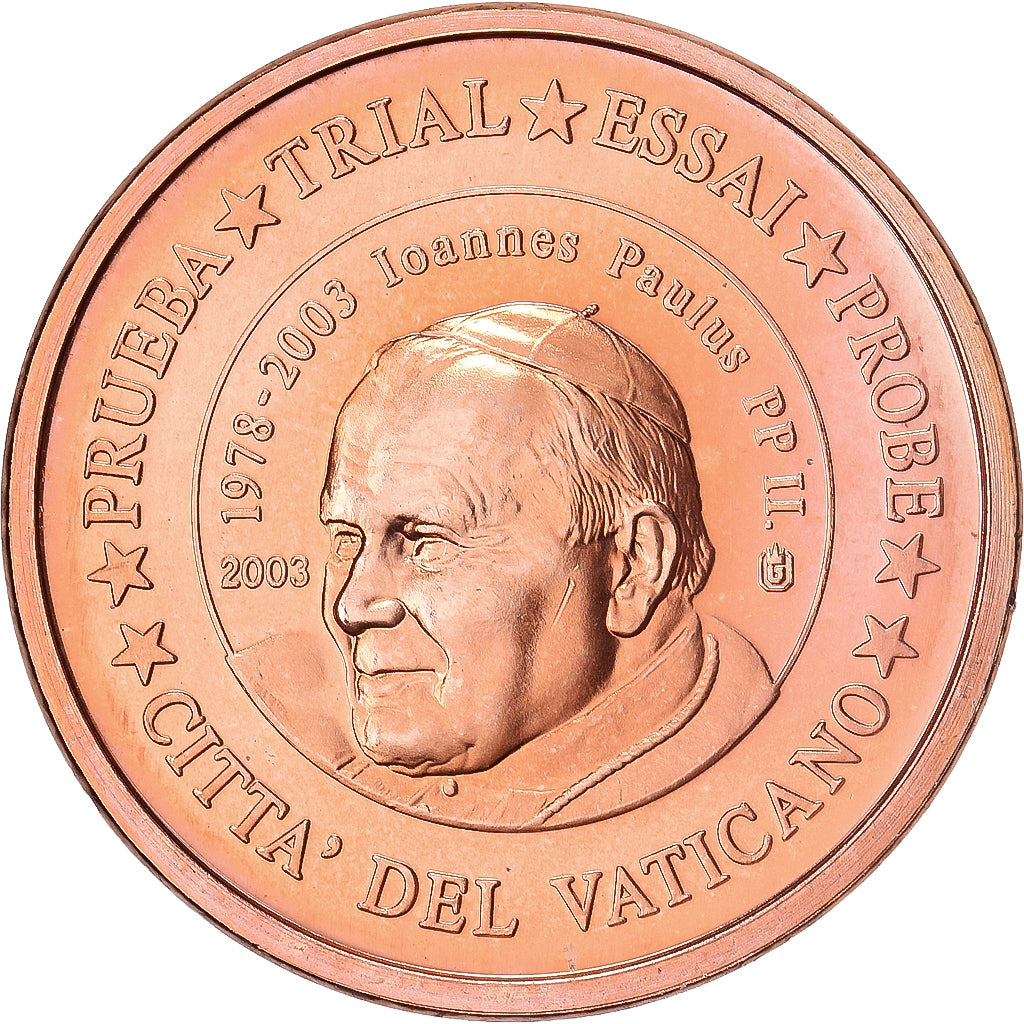 Vatican, Medal, 1 C, Essai-Trial Jean Paul II, 2003, Copper, MS(65-70)