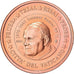 Vatican, Medal, 1 C, Essai-Trial Jean Paul II, 2003, Copper, MS(65-70)