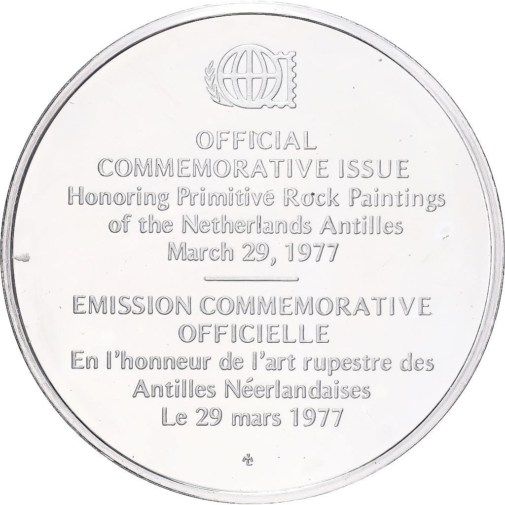 France, Medal, Art Rupestre des Antilles Néerlandaises, 1977, Silver, MS(65-70)